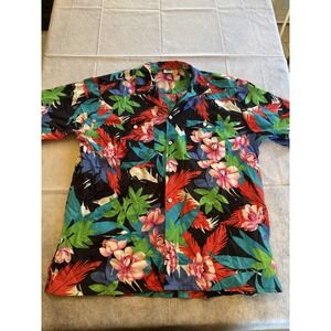 Sea Palms  Mens XL  Hawaii Aloha Shirt Palm Tree Beach Sea Made In USA